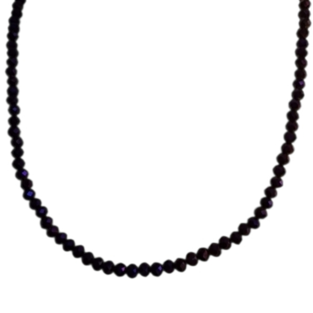 Iridescent Purple Glass Beaded Necklace